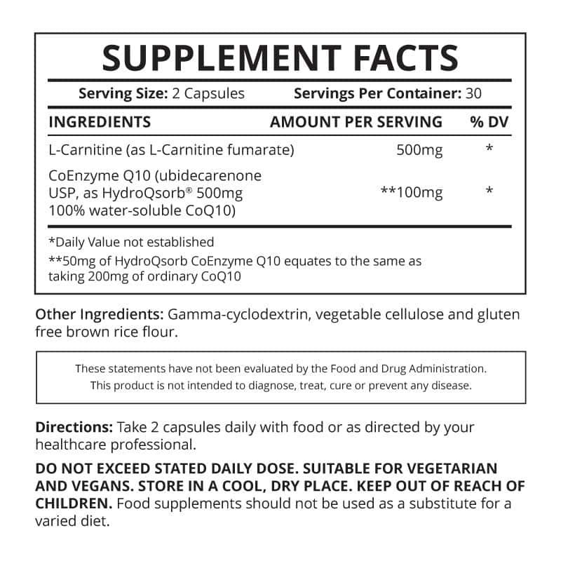 L-Carnitine Supplement Facts